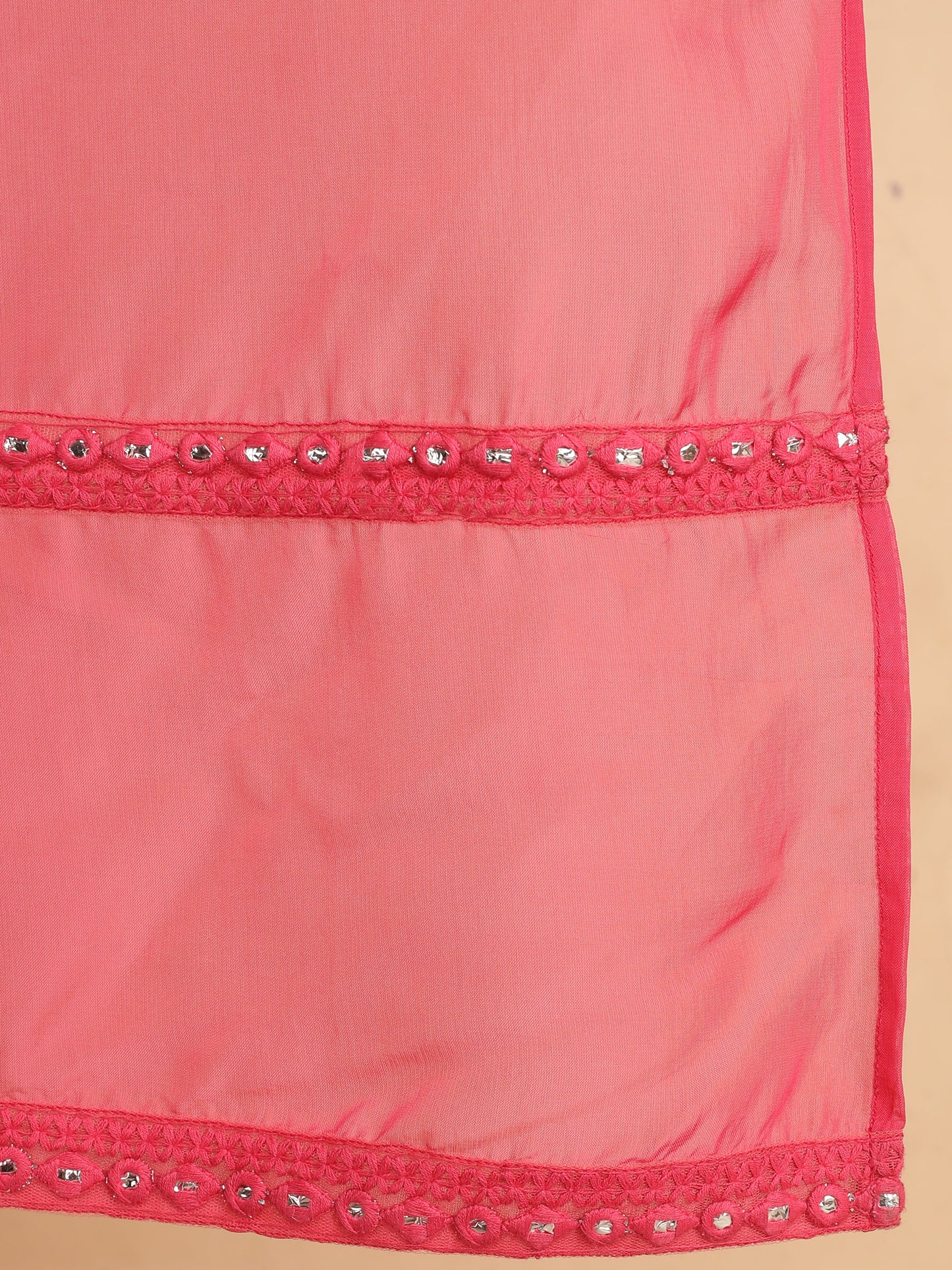 Fuchsia Animal Print Flared Kurta With Dupatta