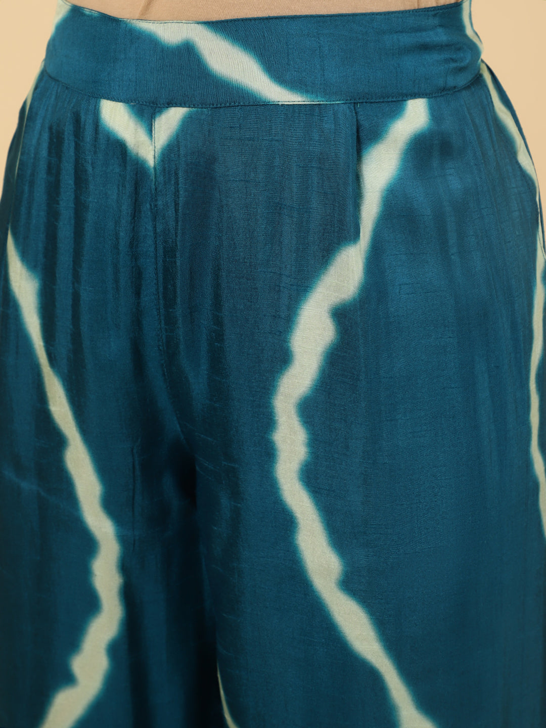 Teal Lehriya Co-ord Set