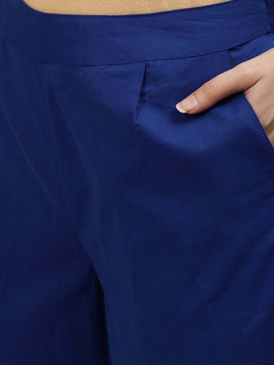 Blue Coloured Sleepwear Consist Of Short Kaftan & Pyajama