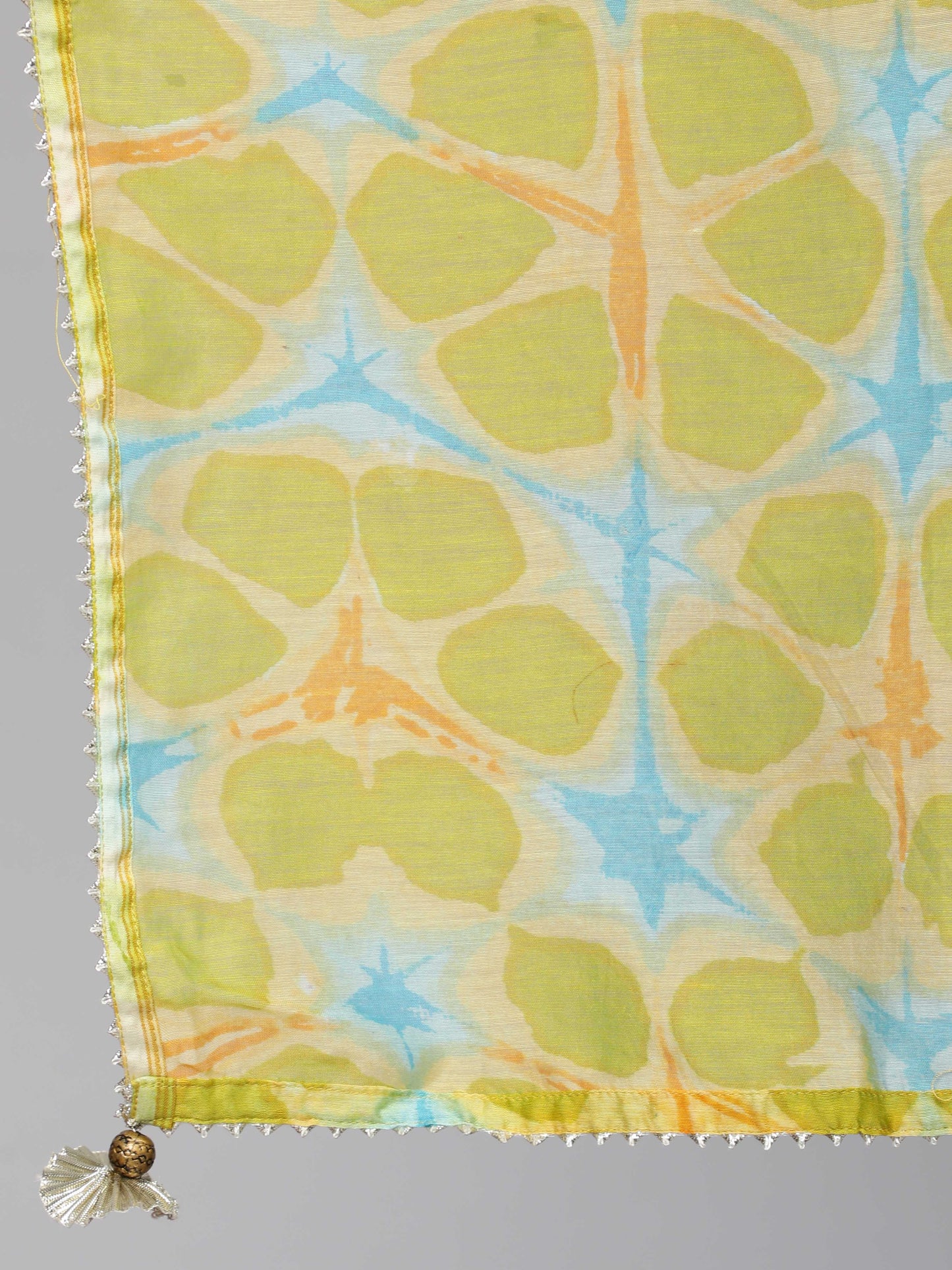 Mustard Solid Embroidered Poly Silk Kurta with Palazzos & Chanderi Dupatta