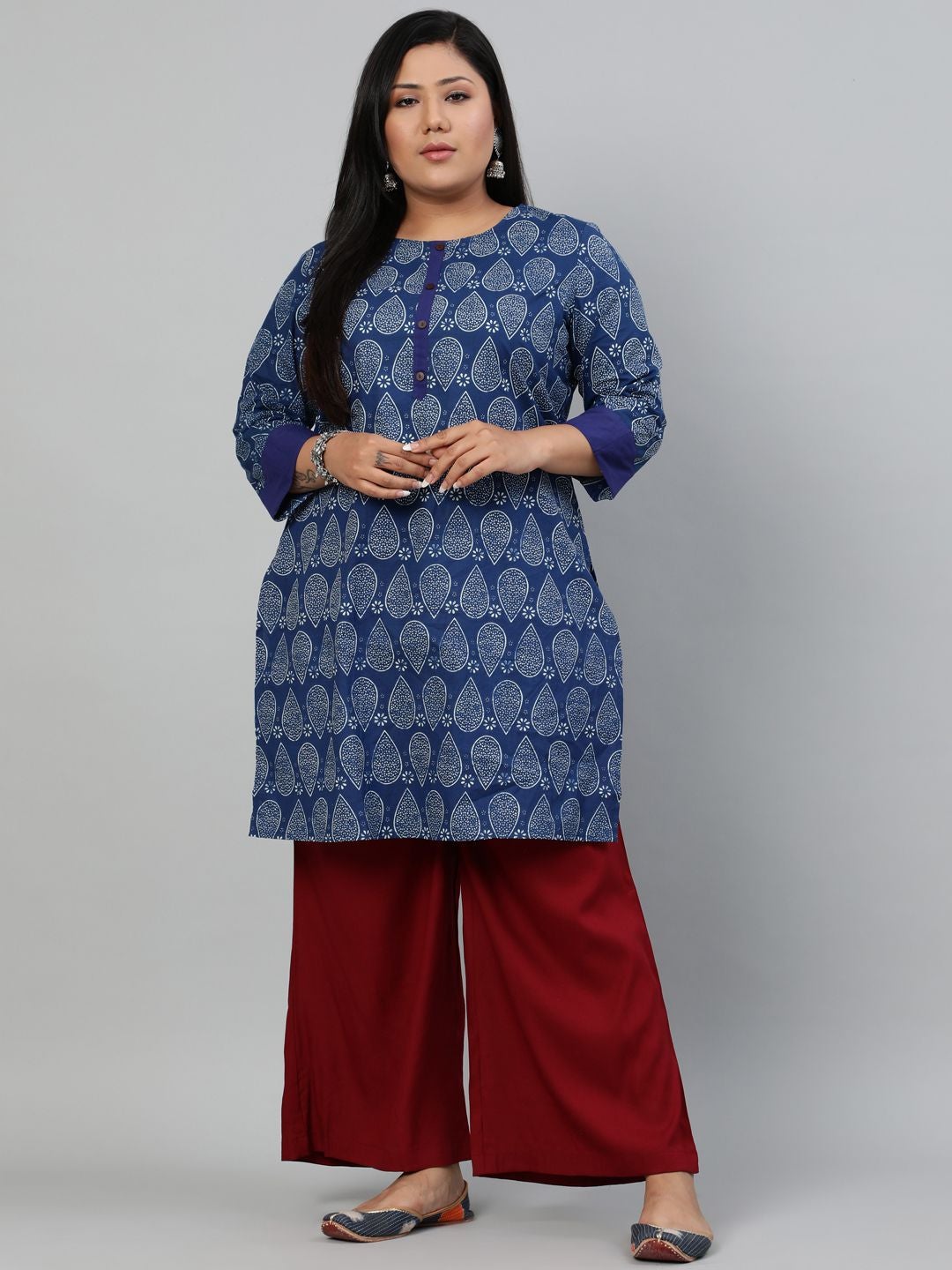 Maroon Solid Rayon Palazzo