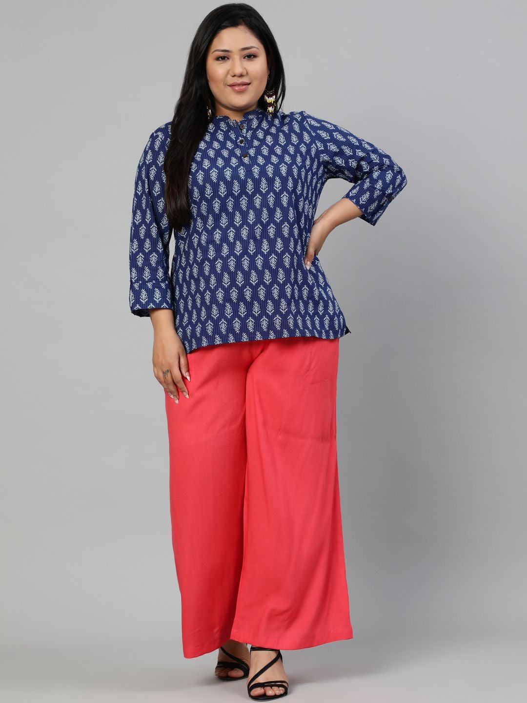 Coral Solid Rayon Palazzo