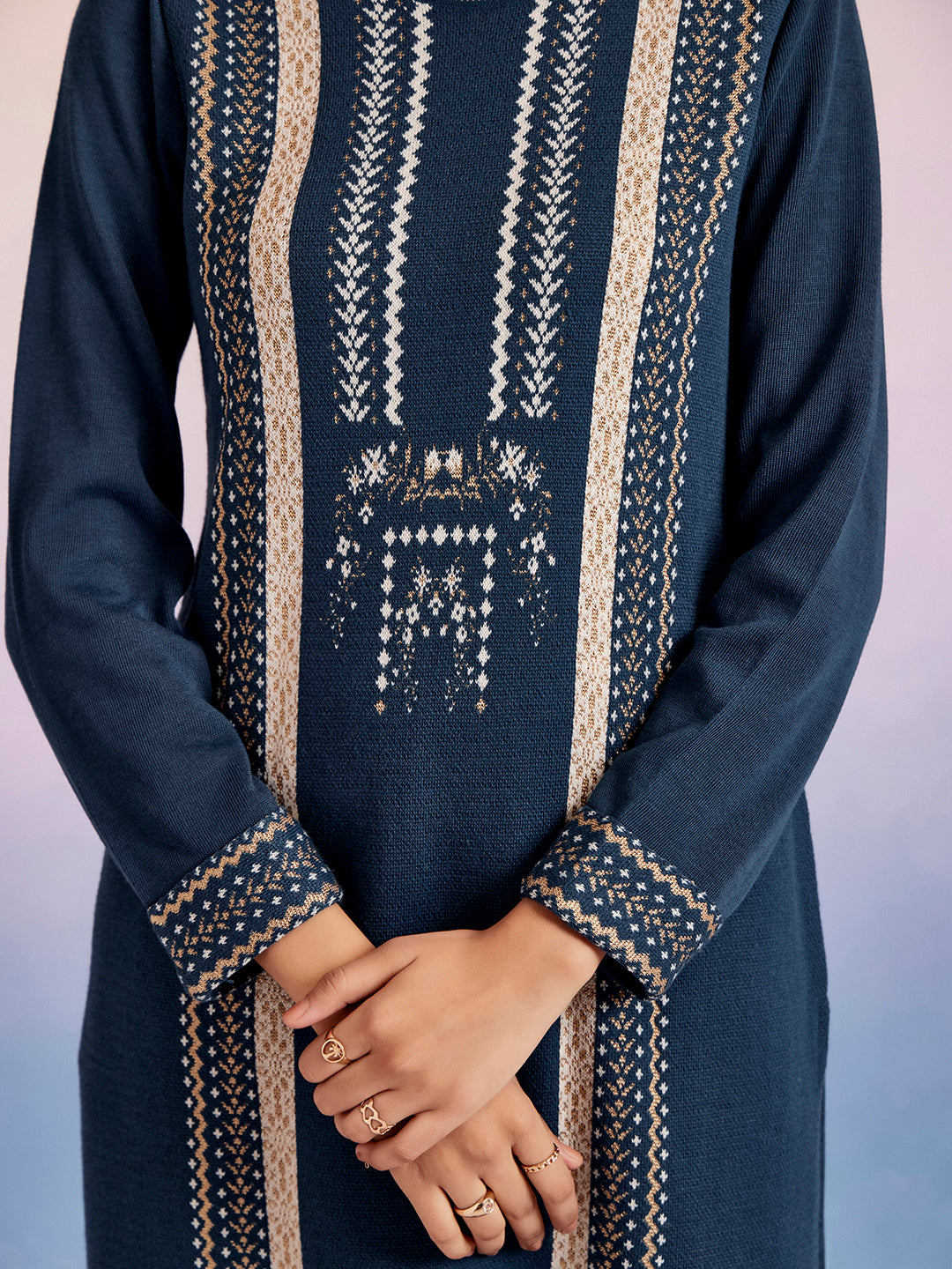 Jacquard Straight Woolen Kurta