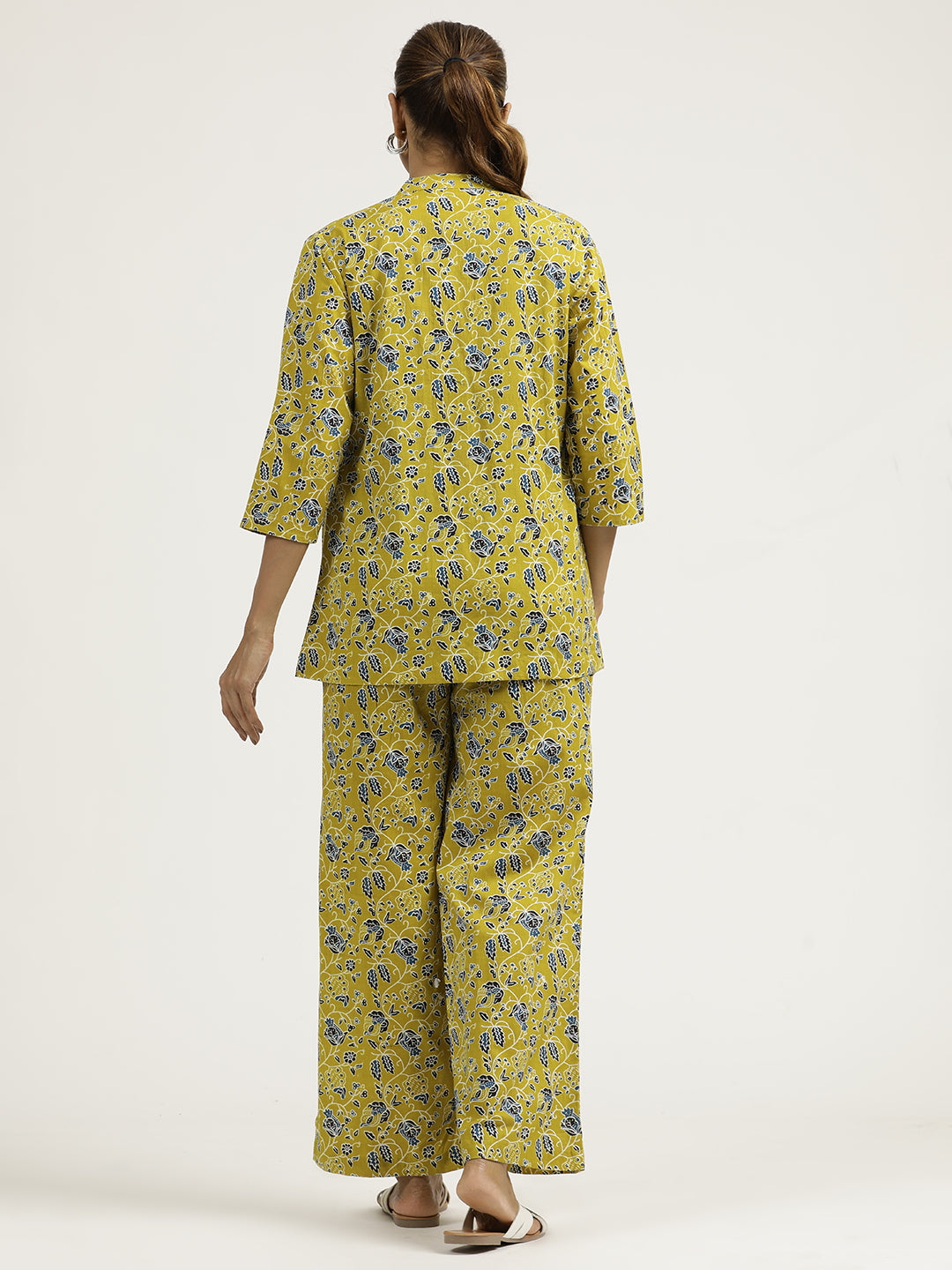 Mustard Handblock Printed Cotton Co-ord Set