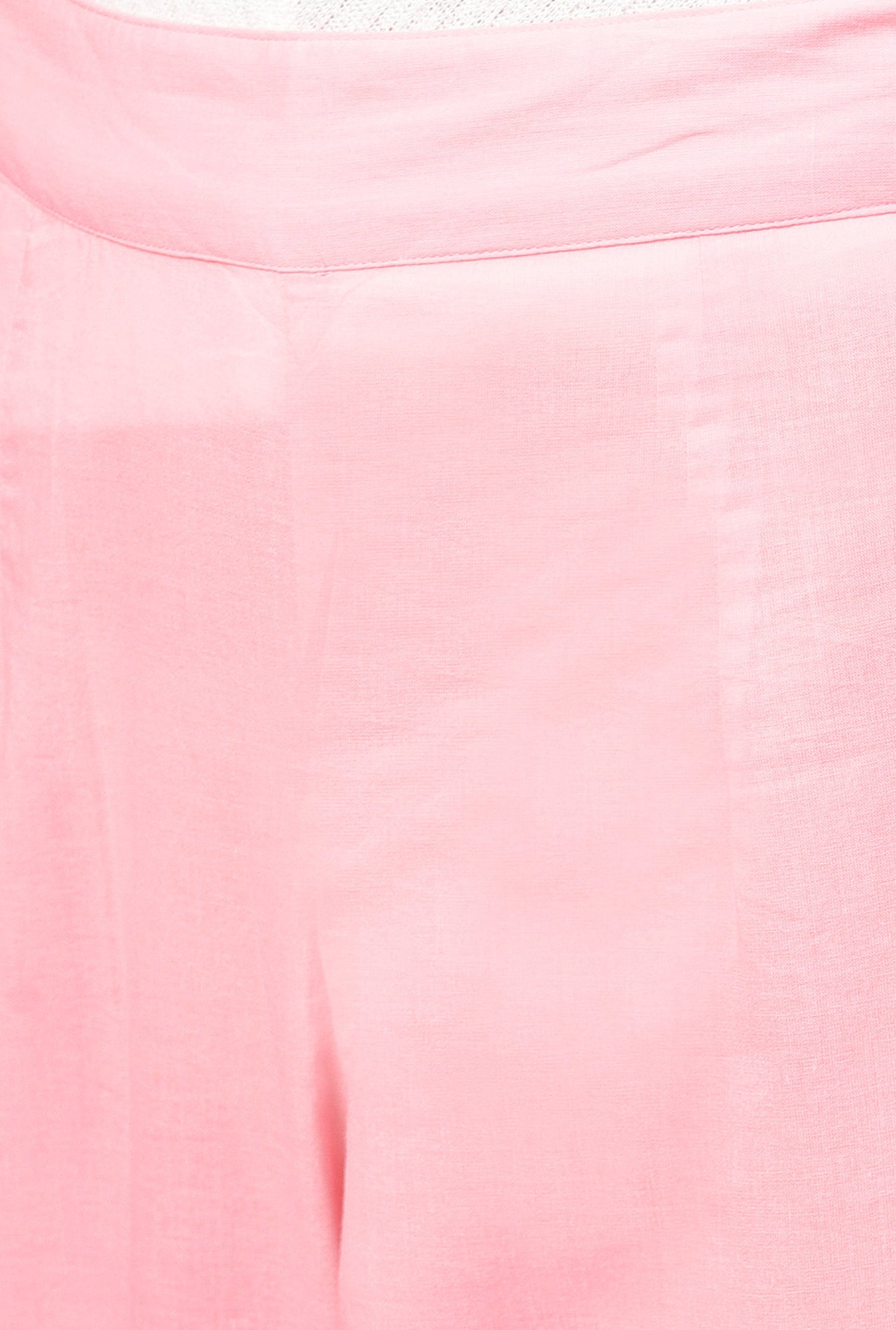 Light Pink Cotton Cambric Solid Pants