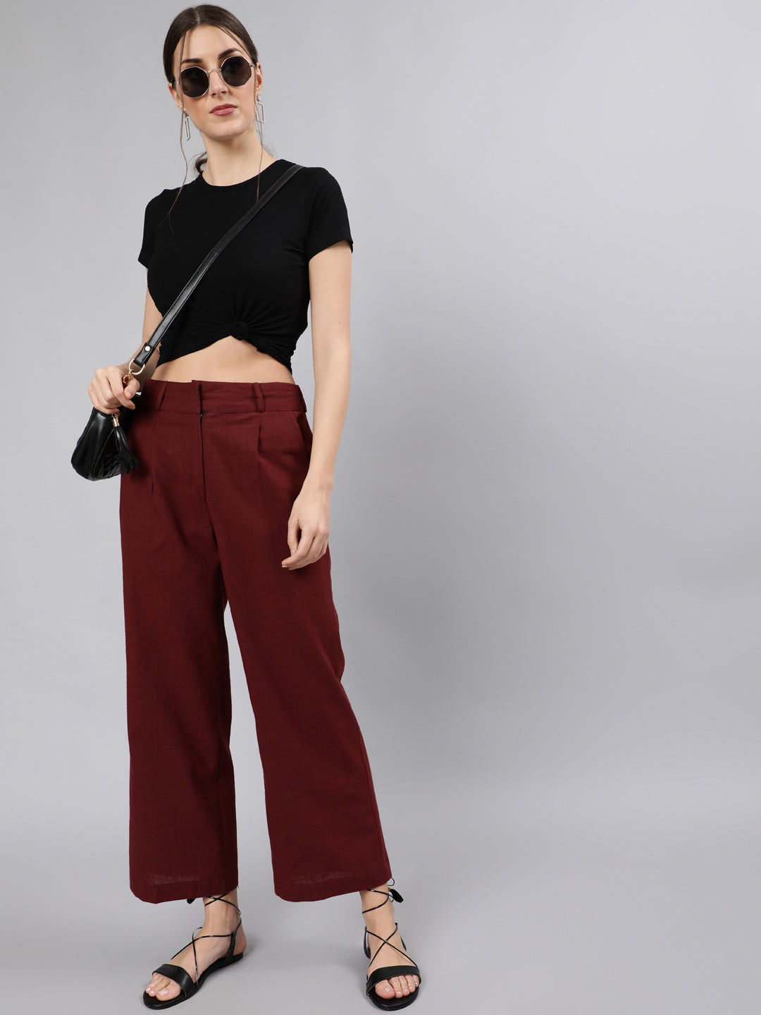 Buy SHOW OFF Women's Pink Solid Parallel Trousers Polyester Trouser Online  at Best Prices in India - JioMart.