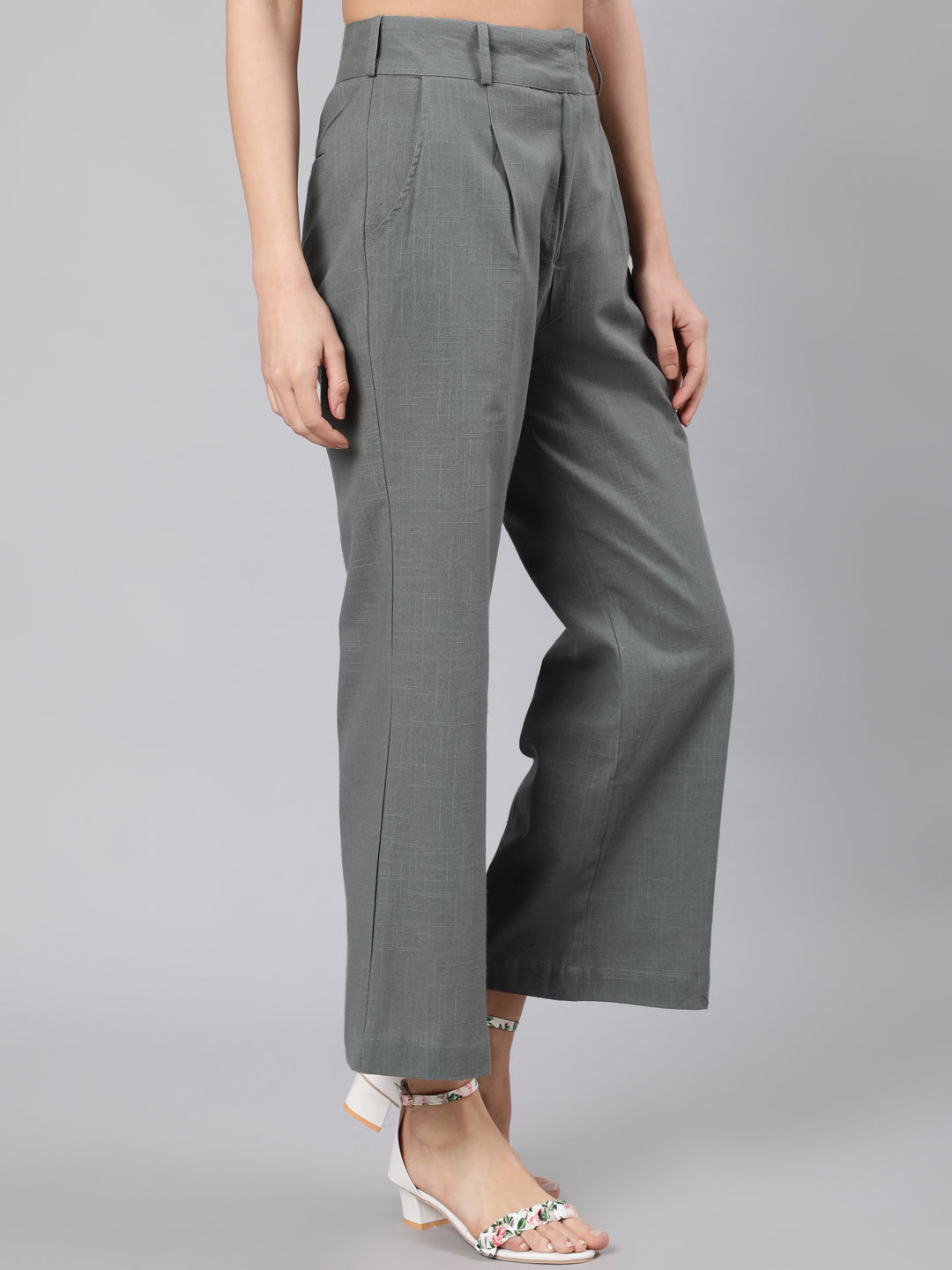 Mehrang Cotton Blend Parallel Trouser Pants Regular fit, Bell Bottom Pants  for Women - Price History