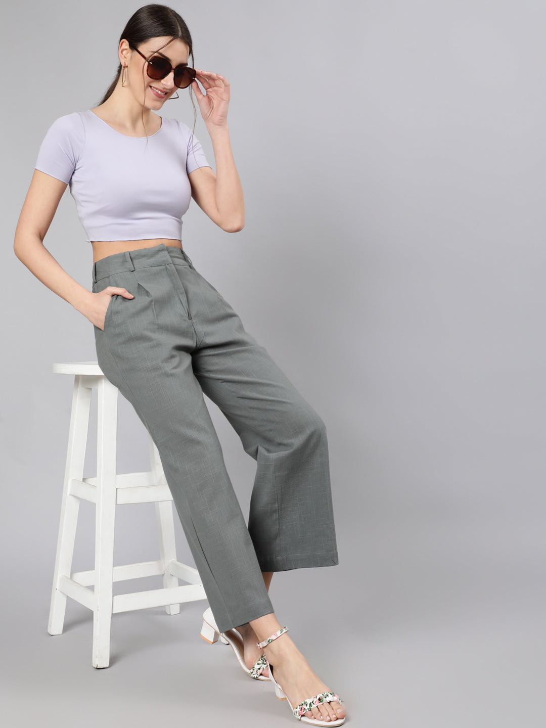 Buy Red Trousers & Pants for Women by Outryt Online | Ajio.com