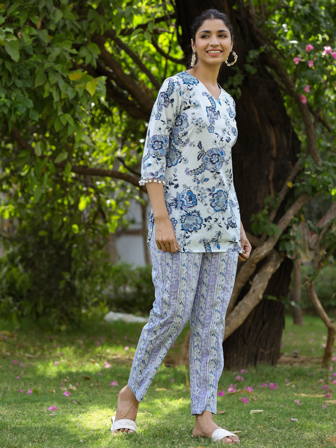 Buy Jaipur Kurti Women Blue Solid Trousers - Trousers for Women 2339839 |  Myntra